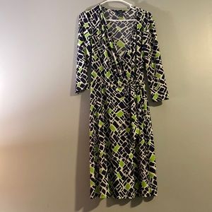 Multicolored chaps wrap dress